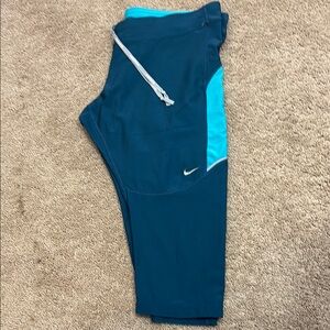 Nike Dark Teal and Aqua Capri Leggings